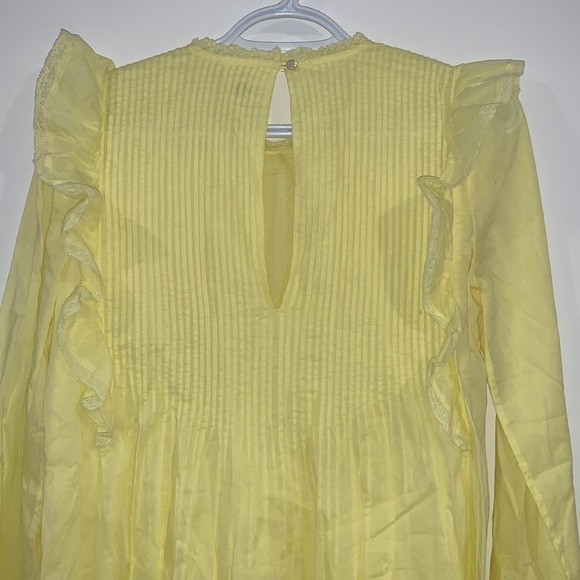 ARITZIA Wilfred Yellow La Boheme Elia Mini Babydoll Tunic Ruffle Dress Size XXS - Picture 12 of 17